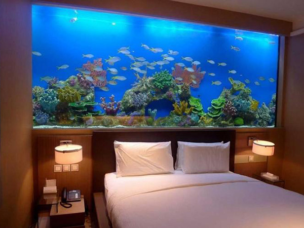 酒店床头鱼缸定做